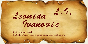 Leonida Ivanović vizit kartica